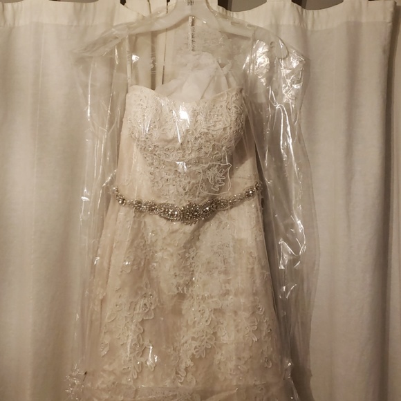 Jewel lace A line wedding dress - Picture 1 of 5